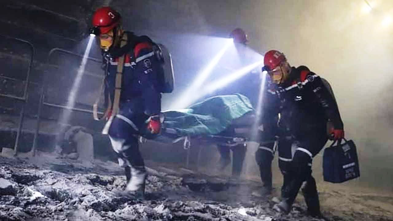 Coal mining fire in Russia