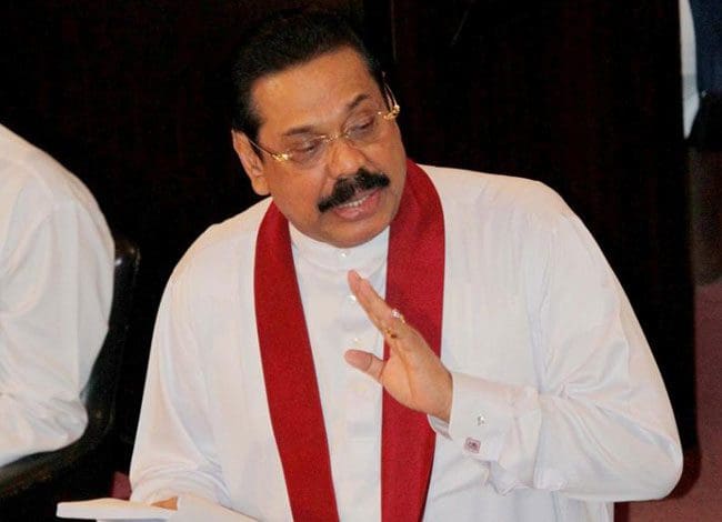Mahinda Rajapaksa in parliament