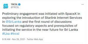 இலங்கையருக்கு அறிமுகப்படுத்தவுள்ள Starlink இணையச் சேவை 3 trcsl 300x152 1