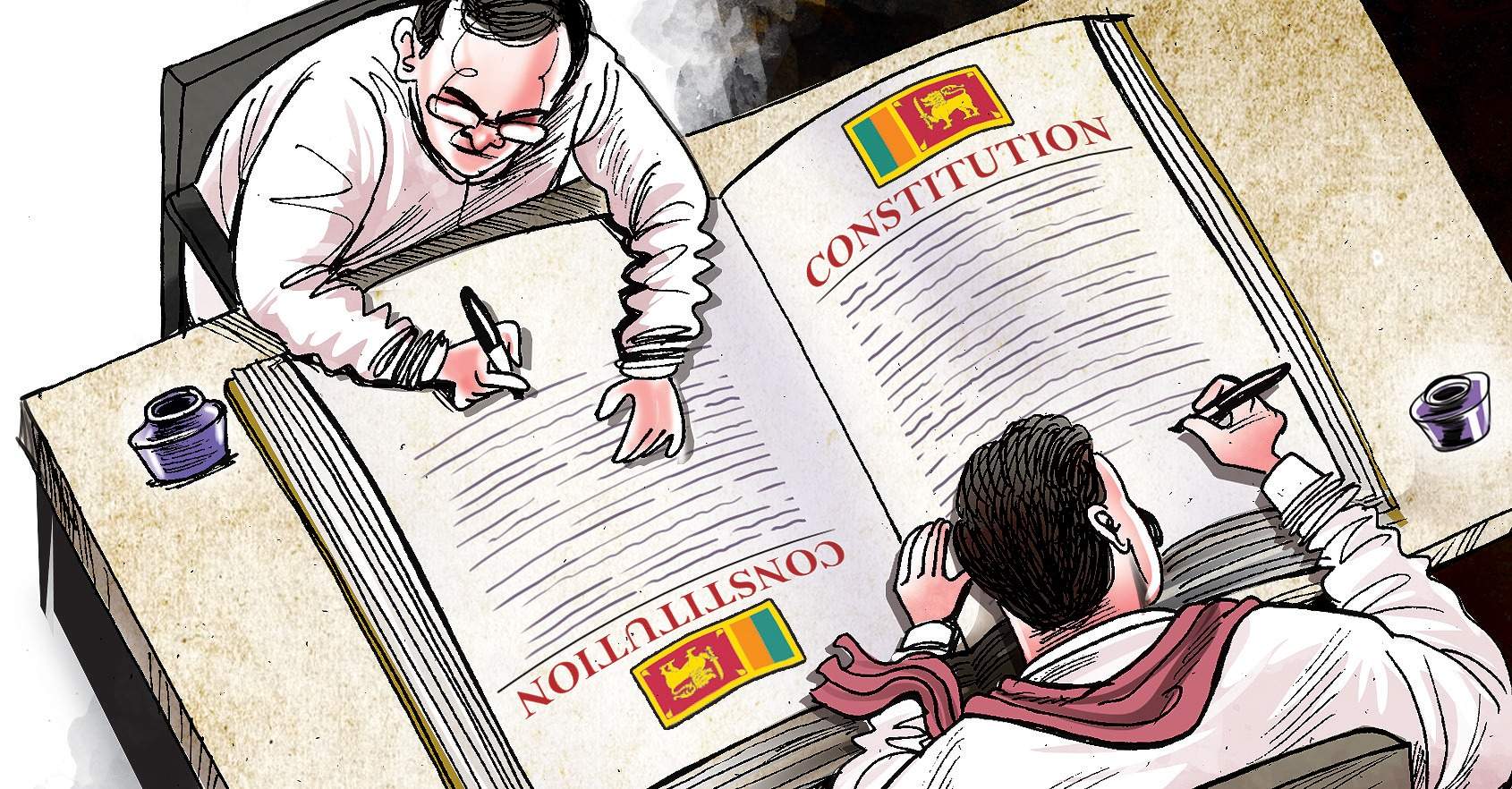 cartoon consitution sign book