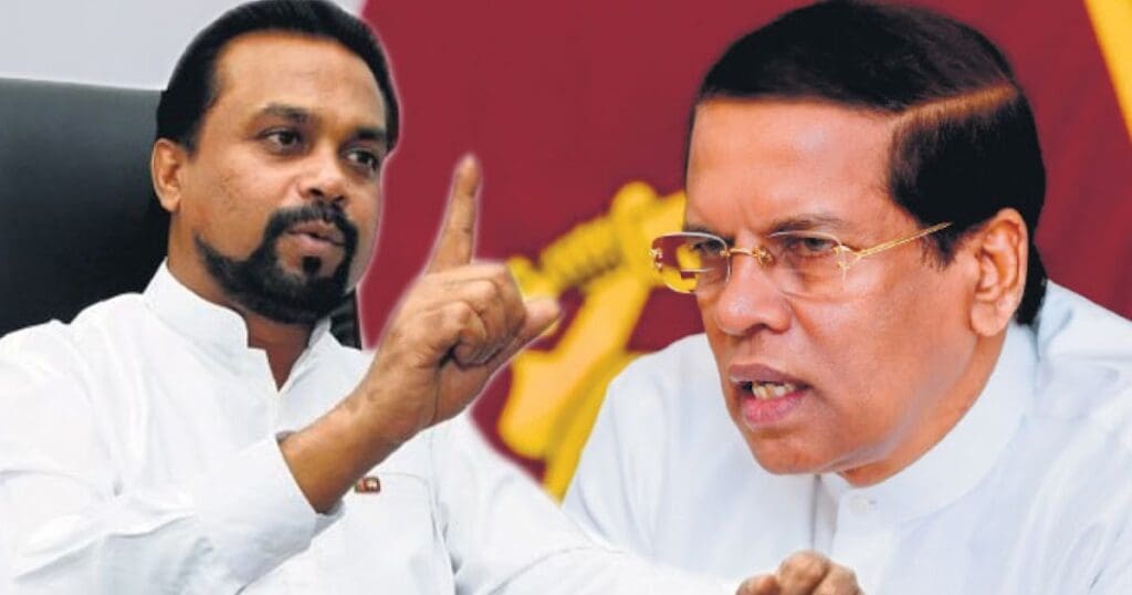 ஆட்டம் காணும் அரசுக்கு முண்டுகொடுக்காதீர்கள்! - சு.கவிடம் விமல் வலியுறுத்து 1 மைத்திரி விமல்