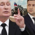 Vladimir Putin and Ukrainian President Volodymyr Zelenskiy 1489832