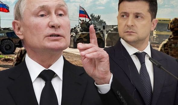 Vladimir Putin and Ukrainian President Volodymyr Zelenskiy 1489832