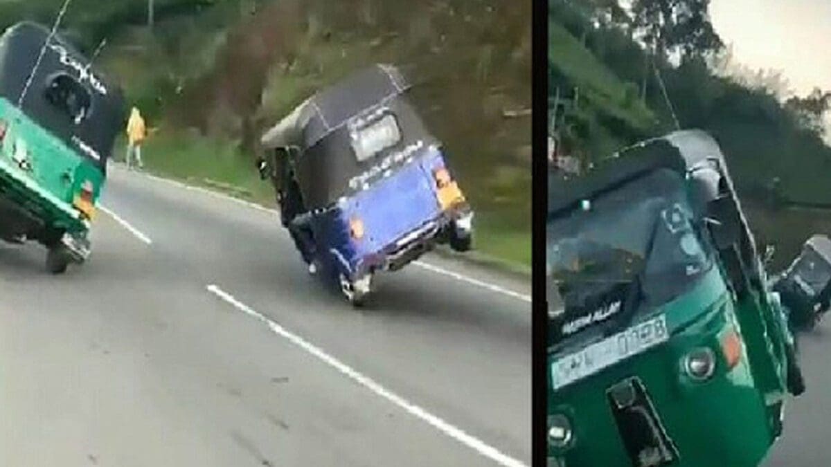 முச்சக்கரவண்டிகளில் சாகசம்!! இளைஞர்களுக்கு நேர்ந்த கதி!