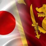 japan sri lanka flags