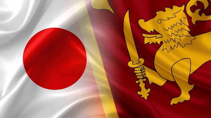 japan sri lanka flags