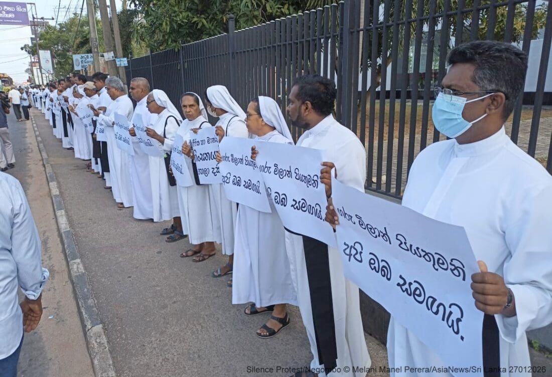 Negombo silence protest iii