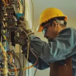 electrician at work stockcake