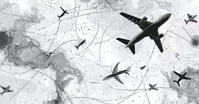 multiple airplanes flying