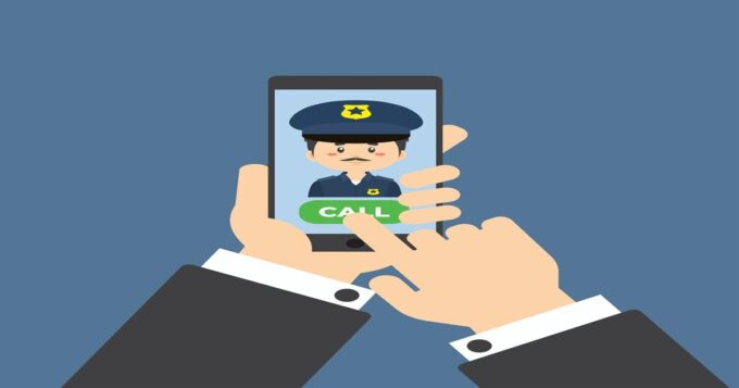 person calling the police